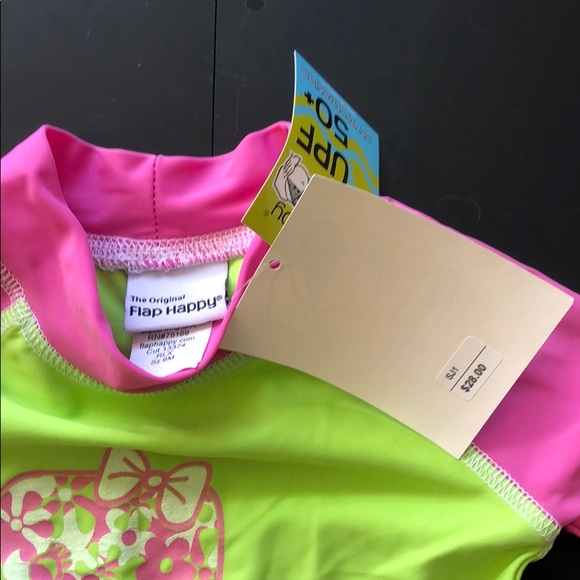 Flap Happy Girls Baby UPF50+Graphic Rash Guard NWT - Picture 5 of 9